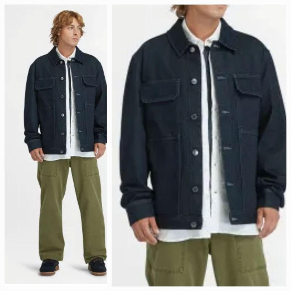 NWT Timberland Refibra Trucker Dark Denim Jean Jacket Size L